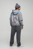 boohooMAN Oversized Boxy Moto Zip Through Faux Layer Hoodie
