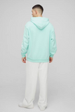 boohooMAN Oversized Loopback Raw Seams Worldwide Printed Hoodie