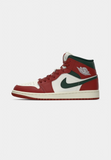 AIR JORDAN 1 MID - High-top trainers - sail/midnight green/pure platinum-coloured/redstone