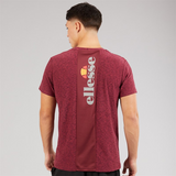 Ellesse Mens Dundalk Running Top Burgundy Marl