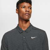 Nike Dri-fit Striped Golf Polo Shirt 'Black Summit White'