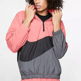 Nike Large logo Windbreaker Jacket Black Gray Pink