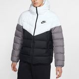 Nike Sportswear  Down Fill Casual Hooded Track Jacket, Black and White