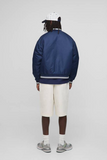 boohooMAN Oversized Boxy OFCL Embroidered Nylon Varsity Jacket