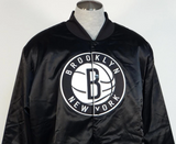 Adidas NBA Brooklyn Nets Black Snap Front Insulated Jacket Men's NWT
