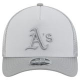 Athletics New Era Gray Color Pack A-Frame 9FORTY Trucker Adjustable Hat