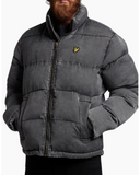 Men's Grey Lyle & Scott Faded Funnelled Puffer Jacket