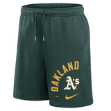 Men's Oakland Athletics Nike Green Arched Kicker Fleece Shorts
