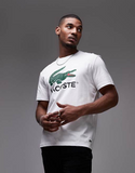 Lacoste t-shirt in white with big classic croc logo print