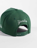 New Era NY Yankees E-frame outline script logo cap in dark green