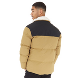 Lyle And Scott Mens Borg Collar Puffer Jacket Camel Bronze