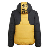 adidas Originals Junior Adventure Colourblock Padded Hooded Jacket Black/Active Gold