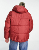 Levi's telegraph hooded puffer jacket in red