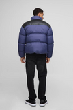 boohooMAN Regular Fit PU Yoke Nylon Panel Puffer Jacket