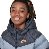 Nike Sportswear Synthetic Kids Grey Casual Style Jacket