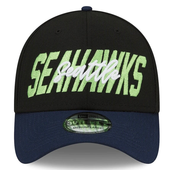 Seattle Seahawks Men’s New Era Black NFL Draft 39Thirty Fitted Hat