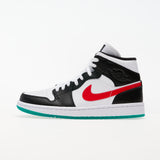 Jordan Air 1 Mid Black/ University Red-White-Lucid