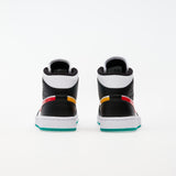 Jordan Air 1 Mid Black/ University Red-White-Lucid