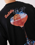 ASOS DESIGN oversized t-shirt with cocktail back print in black.