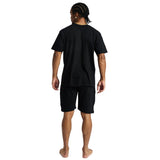 Money Lounger Drawstring Short Twin Set - Black