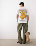 Jack & Jones oversized t-shirt with peach backprint in white.