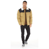 Lyle And Scott Mens Borg Collar Puffer Jacket Camel Bronze