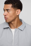 boohooMAN Boxy Fit Peached Crinkle Nylon Coach Jacket