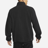 NikeMen's Nike Sportswear Therma-FIT Logo Label Suede Half Zipper Stand Collar Jacket BlackMen's