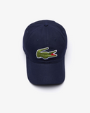 Lacoste Contrast Strap And Oversized Crocodile Cotton  Cap
