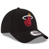 Men's Miami Heat New Era Black Official Team Color 9FORTY Adjustable Hat