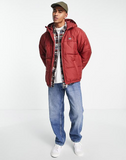 Levi's telegraph hooded puffer jacket in red
