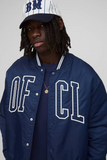 boohooMAN Oversized Boxy OFCL Embroidered Nylon Varsity Jacket