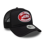 NEW ERA 9FORTY TRUCKER CAP. DRAG RACING HOT RODS BLACK A FRAME BASEBALL HAT S25