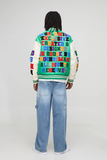 boohooMAN Boxy Fit Letter Badge Official Applique PU Varsity Bomber Jacket