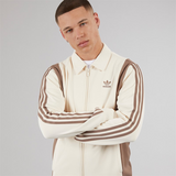 adidas Originals Mens Adicolor Panel Track Top Wonder White/Trace Brown Wonder White / Trace
