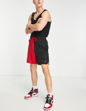 Jordan dri-fit spliced mesh shorts in black/red