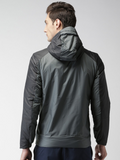 Nike Men Grey Solid Hooded AS M NSW SYN Bomber Jacket