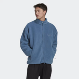 Adidas Originals Mens Sherpa Fleece Jacket Zip Track Top Heavyweight Coat Blue