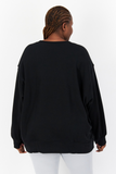 Adidas Originals Women Plus Size Long Sleeve Outdoor Sweatshirt, Black
