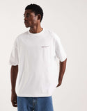 ASOS DESIGN oversized t-shirt with text back graphic in white .