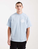 Nike Solo Swoosh graphic back print t-shirt in light blue.