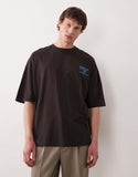 ASOS DESIGN oversized t-shirt with oranges back print in brown.
