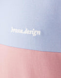 ASOS DESIGN heavyweight oversized stripe long sleeve polo in light blue texture.