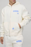 Oversized Boxy Official Flower Graphic Zip Through Hooded Tracksuit