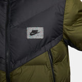NIKE WINTER JACKET DOWN NSW STORM-FIT WINDRUNNER - ROUGH GREEN/BLACK