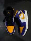 Air Jordan 1 Mid trainers in concord purple and taxi yellow
