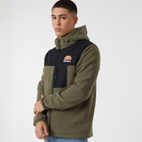 Ellesse Mens Drago Hooded Fleece Jacket Khaki