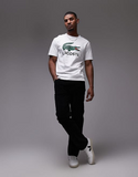 Lacoste t-shirt in white with big classic croc logo print