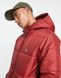 Levi's telegraph hooded puffer jacket in red
