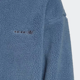 Adidas Originals Mens Sherpa Fleece Jacket Zip Track Top Heavyweight Coat Blue
